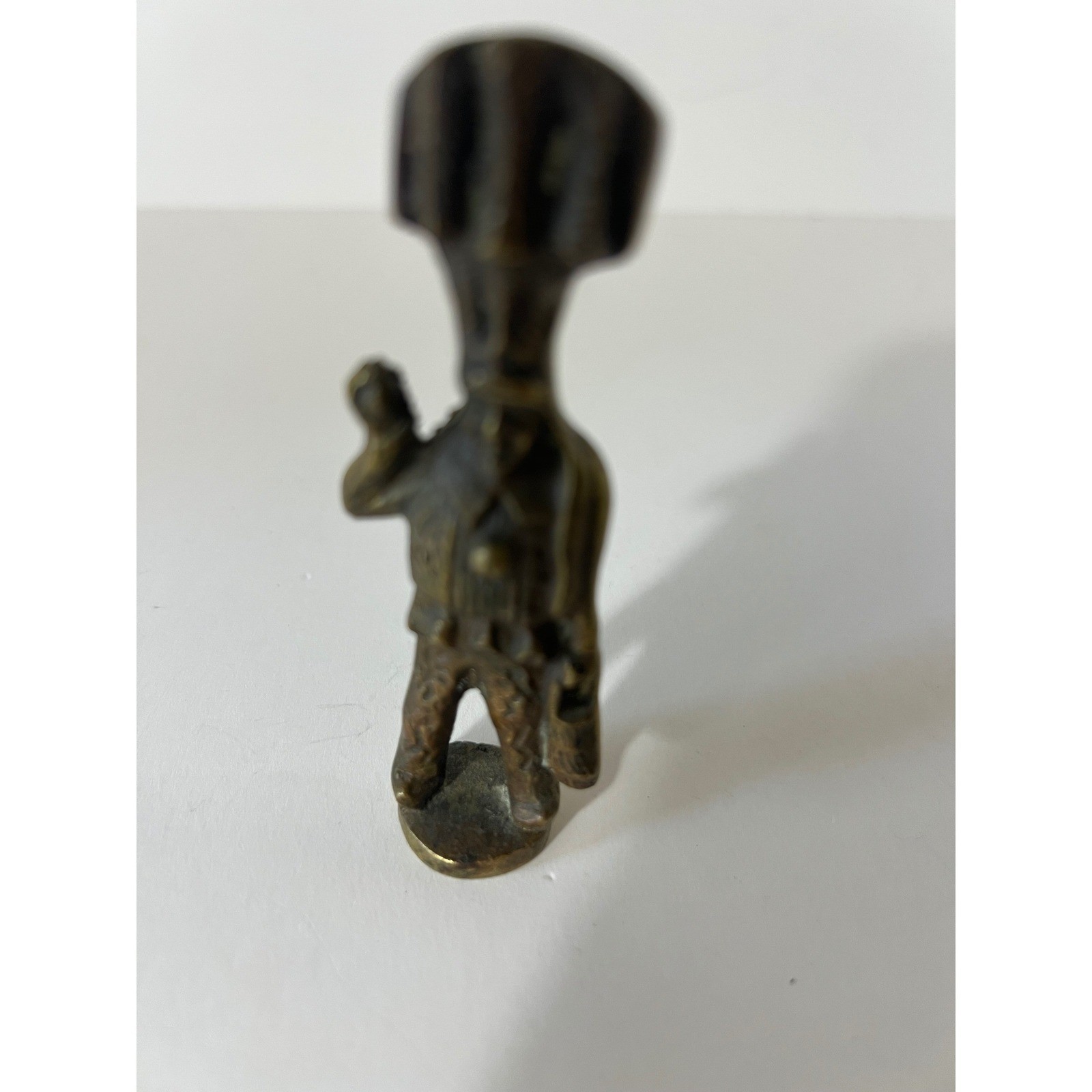 Vintage Brass Harvest Man Baker Hat Head Covering Figurine 3.5″
