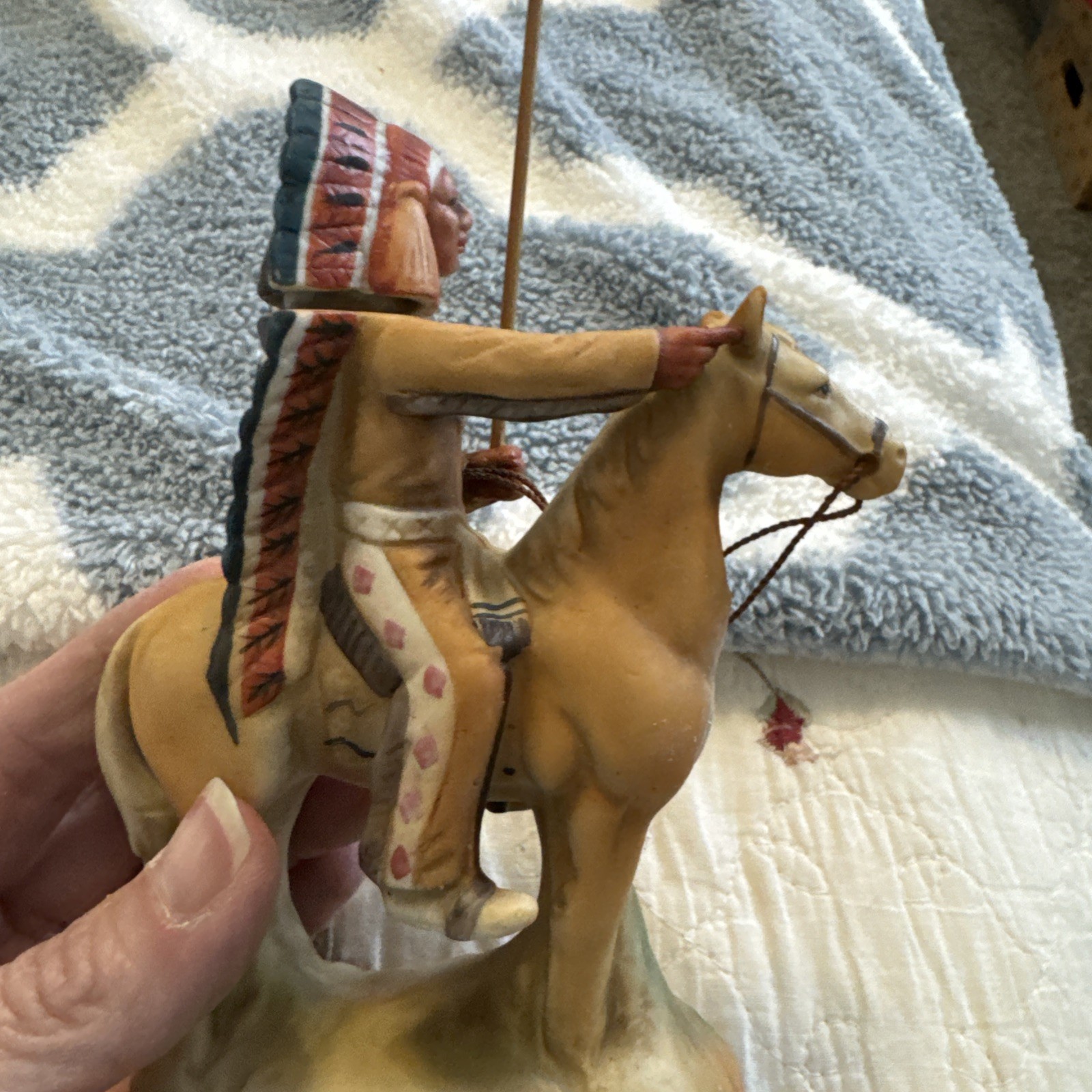 Ski Country Native American on Horse Ceramic Decanter 1978