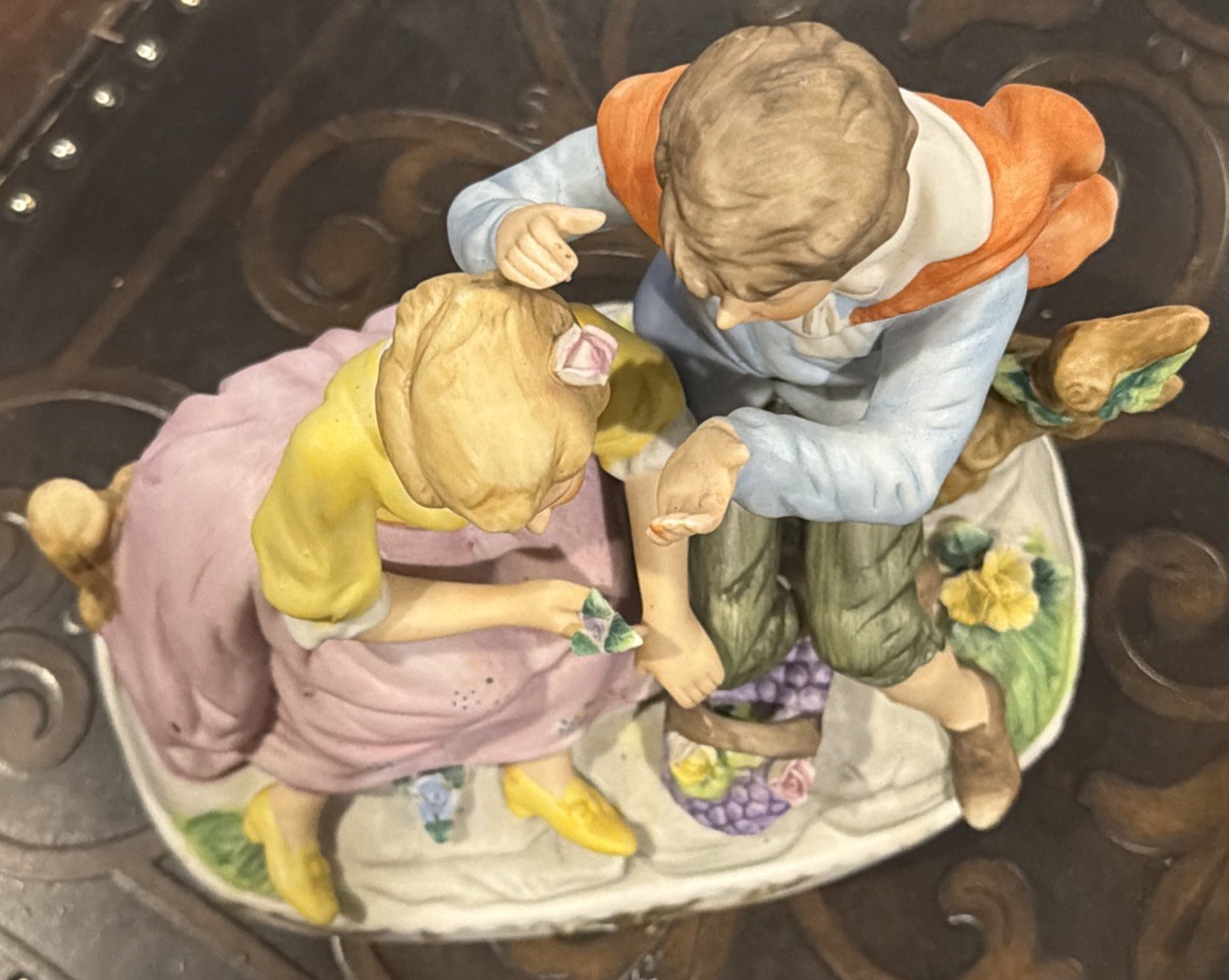 VTG Lenwile China Ardalt Mid-Century Courting Couple Bisque Figurine Boy Girl