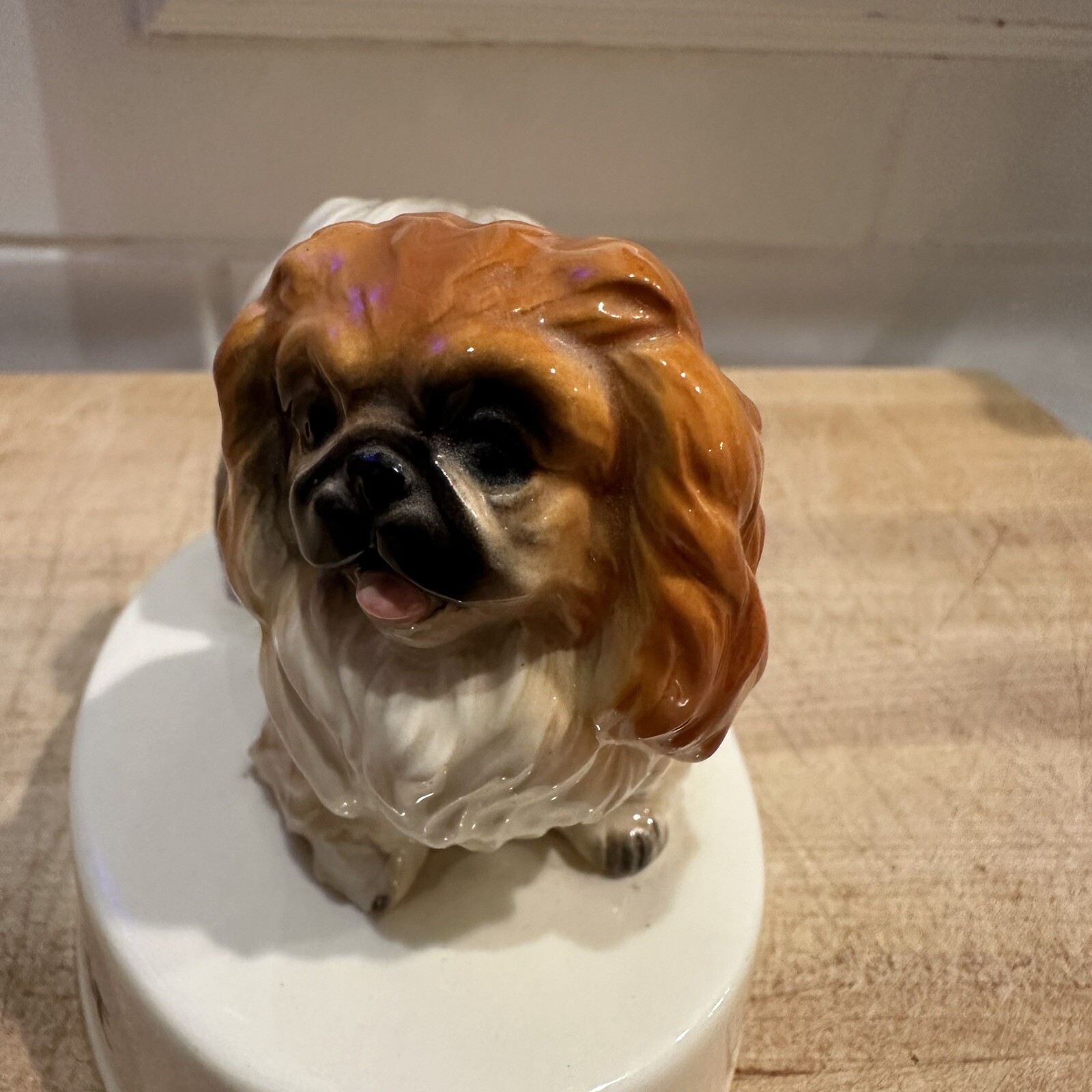 Pekinese Dog Ceramic Figurine I Love My Dog 3” George Good Vintage Gift Idea