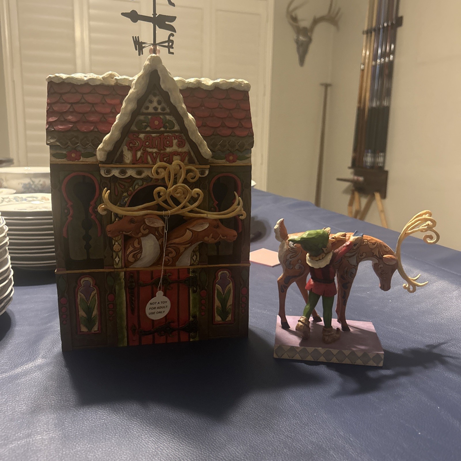 Rare Set of 2 JIM SHORE HEARTWOOD CREEK SANTAS LIVERY CHRISTMAS 4013888 See Pics