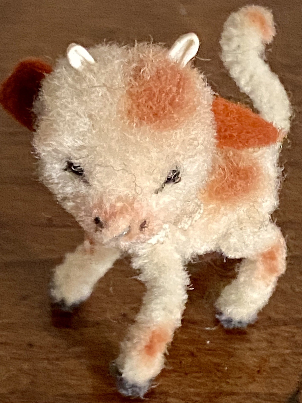 Tiny Mini Vintage ARA Vienna Austria Wool Posable Miniature Cow 2” SO CUTE