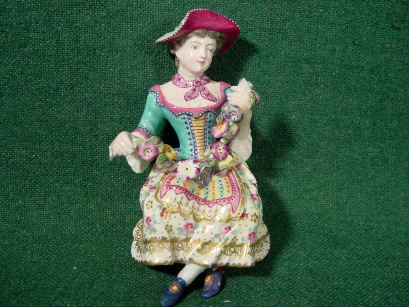 Early Minton Figure Woman for mounting on candle holder Antique Porcelain 19thc