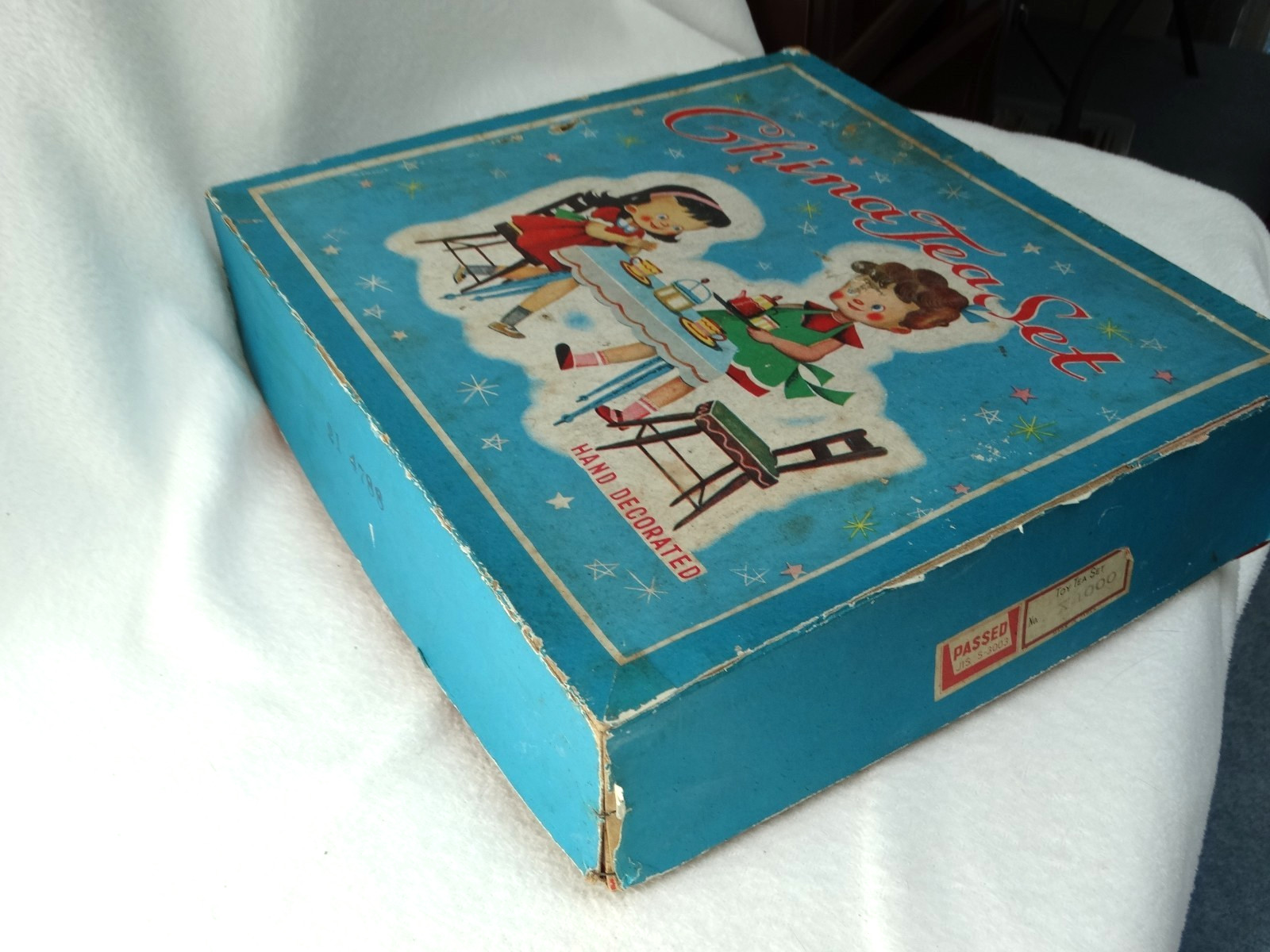 Vintage 1950’s Sonsco Children’s Toy Tea Set X-1000 Moss Rose Complete w/ box