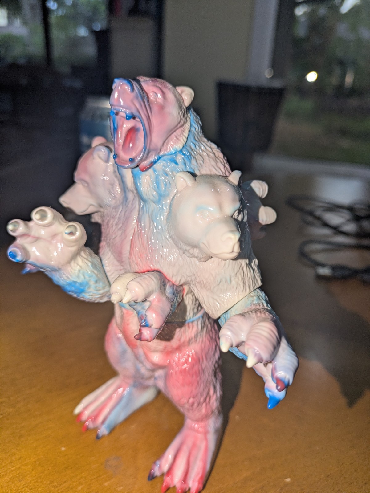 Unbox Industries Bear God The Last Zectron Sofubi Kaiju Marbled Red Blue White