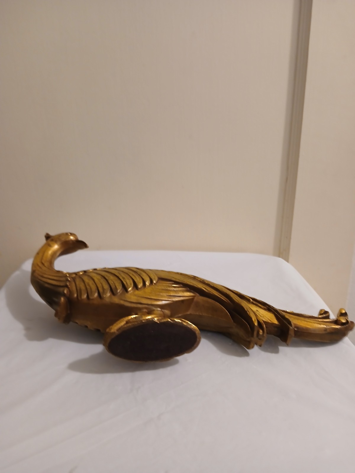 Retro Mid-Century Hollywood Regency Syroco Gold Peacock Pheasant Bird Figurine
