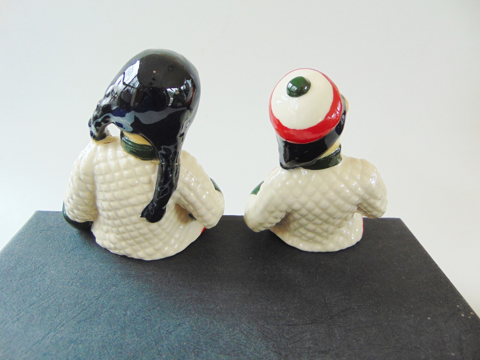 Pair of Vintage Ceramic Art Studio Shelf Sitter Figurines, Chinese Girls