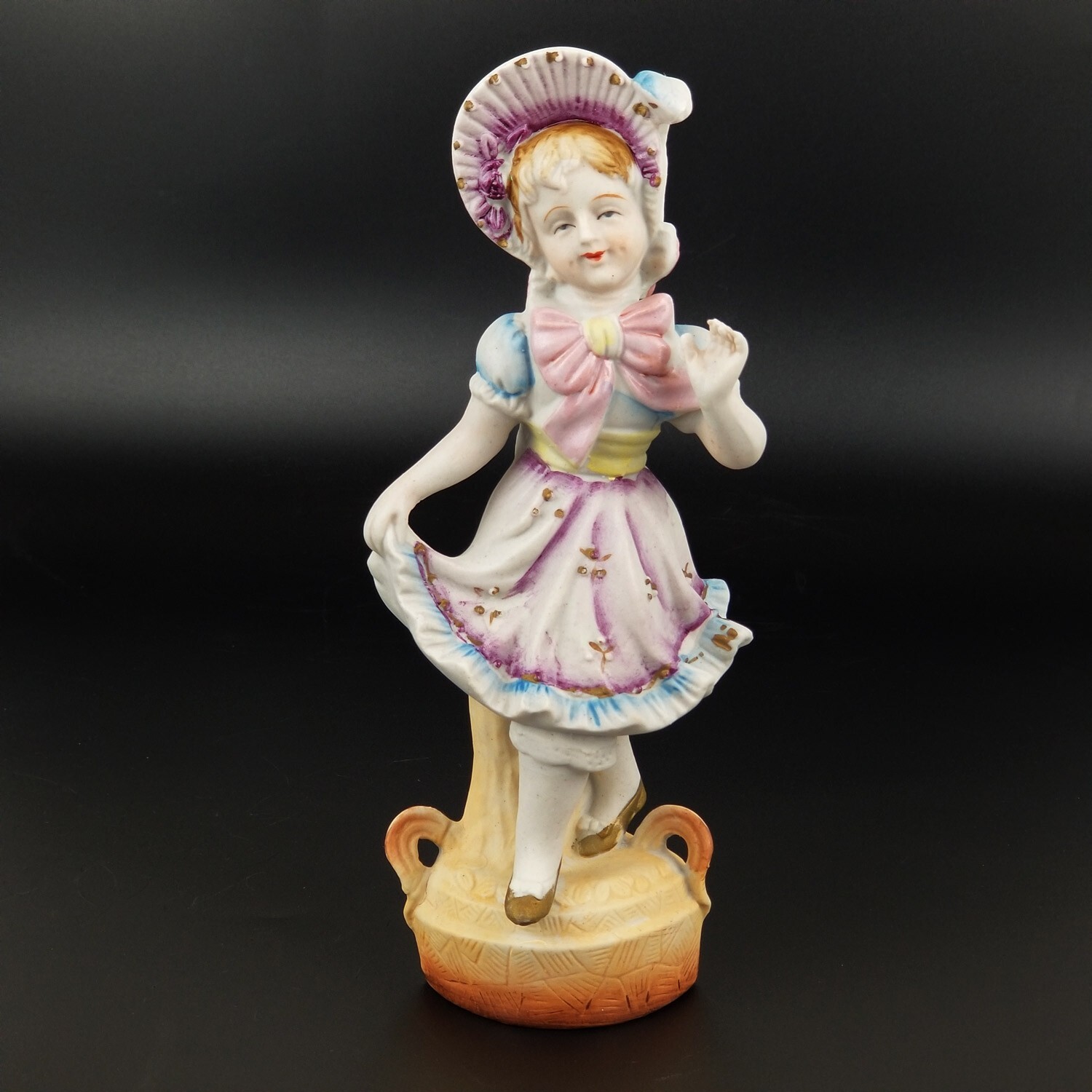 L & M Lipper & Mann, Japan – Victorian Girl Figurine Statue, Pastels, Vintage