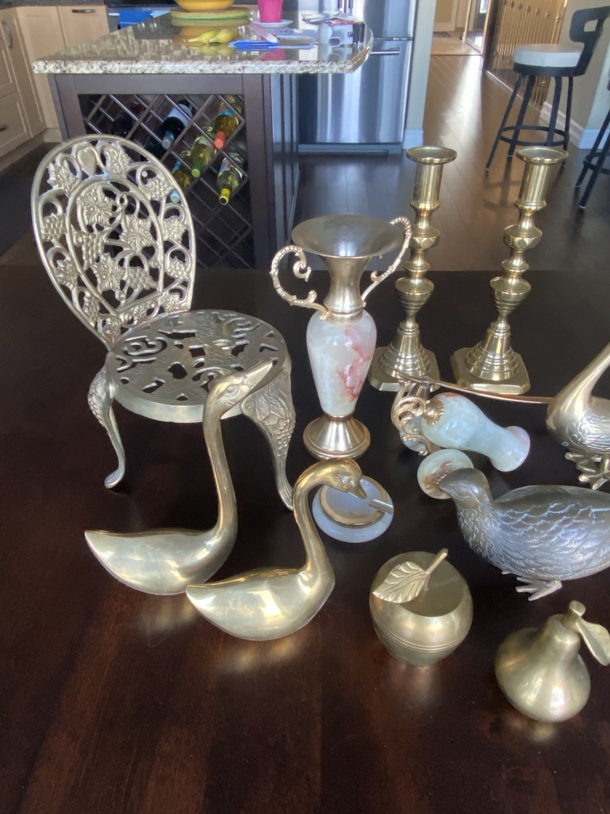 Vintage Brass & Onyx Decor Lot 15 MCM Modern Hollywood Regency Boho