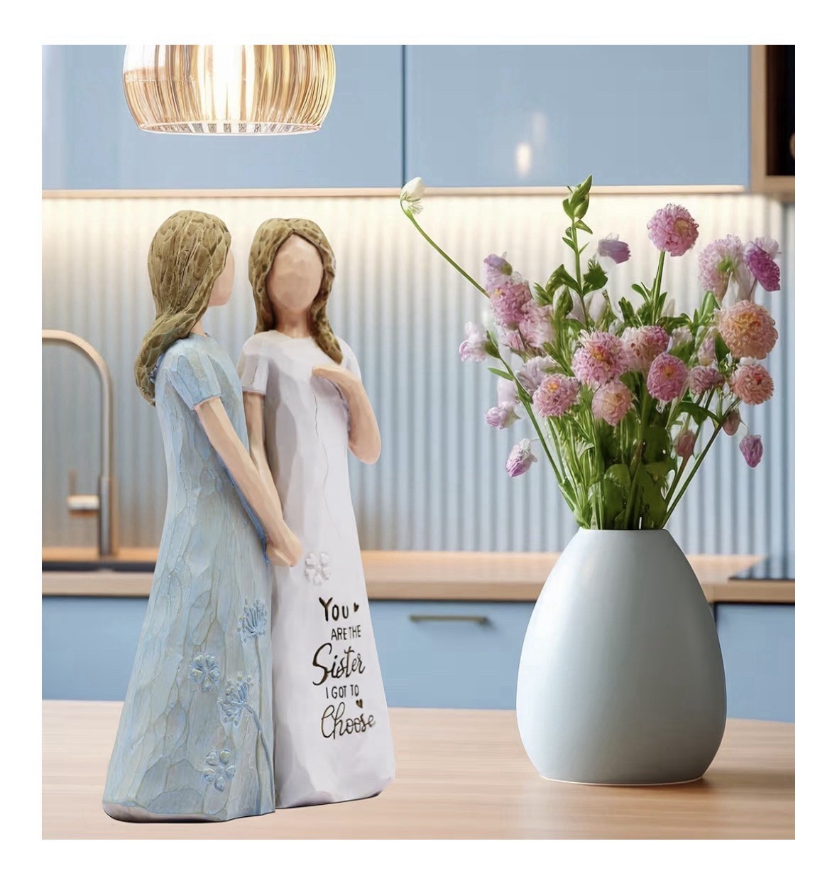 Borlesta Women & Friends Gift “You Are The Sister I Got To Choose” Blue & White
