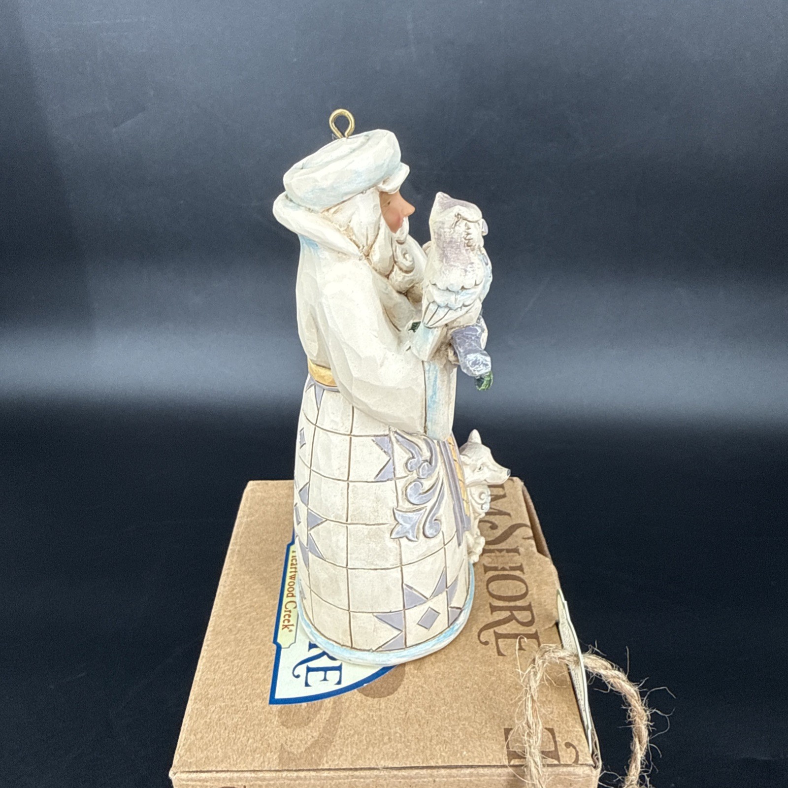 Jim Shore Heartwood Creek 2016 White Woodland Santa Ornament 4.75” #4050011