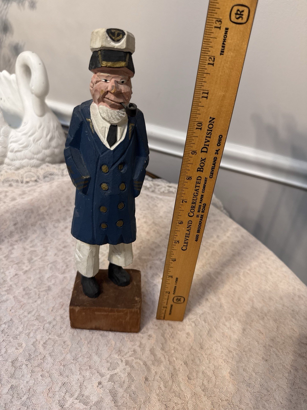 Set of 5 Hand Carved Hand Painted Wood Nautical Sailor Figurines 12″