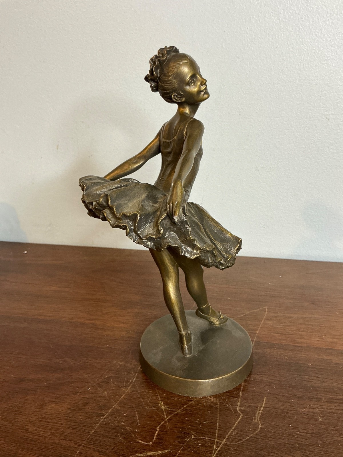 Resin Bronze Finish Metal Ballerina Figurine Sculpture Decor for Any Room Ballet