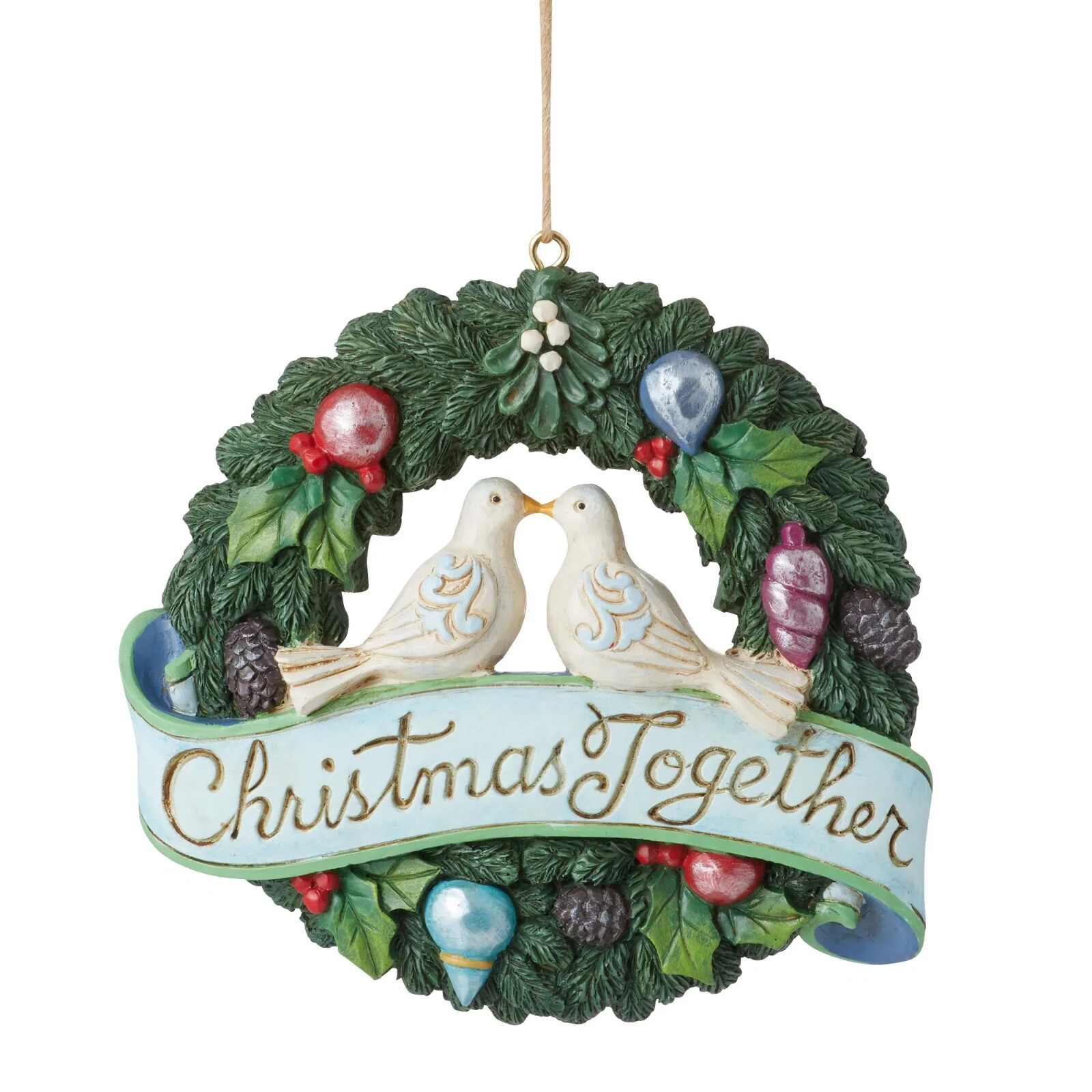 Jim Shore CHRISTMAS TOGETHER WREATH HANGING ORNAMENT 600676 BRAND NEW 2022