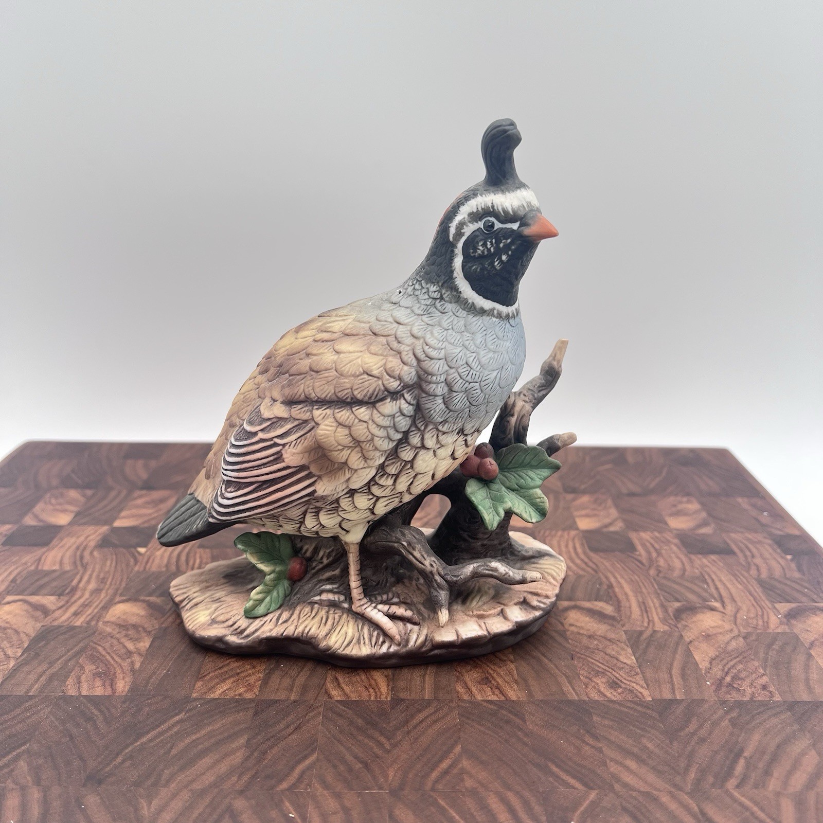 Vintage Homco Masterpiece Quail Partridge 1981 Porcelain Figurine 6.75” Woodland