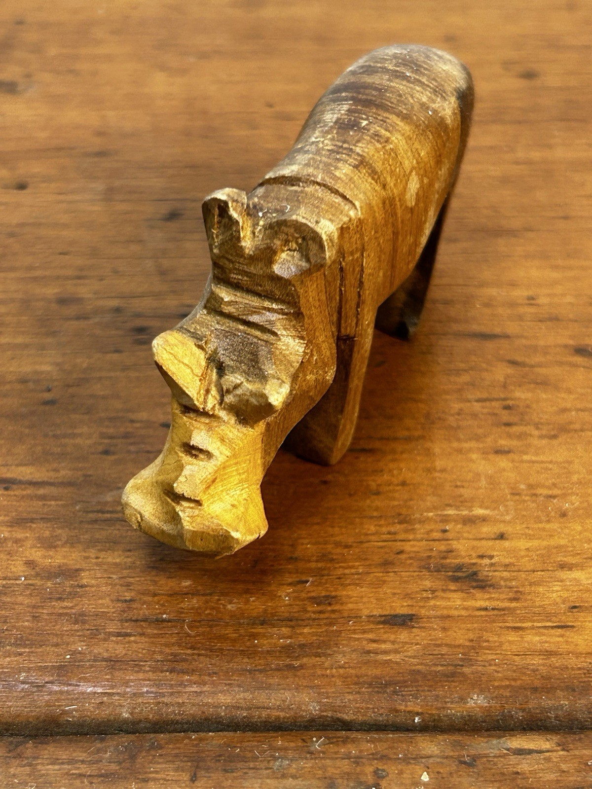 Vintage Wild Boar/Warthog Hand Carved Wooden Figurine