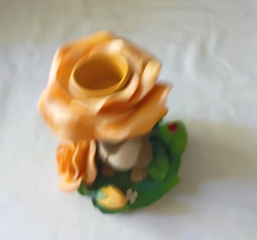 Charming Tails “Floral Candle Holder With Mackenzie ” Yellow Rose 🌹 Mouse Nib