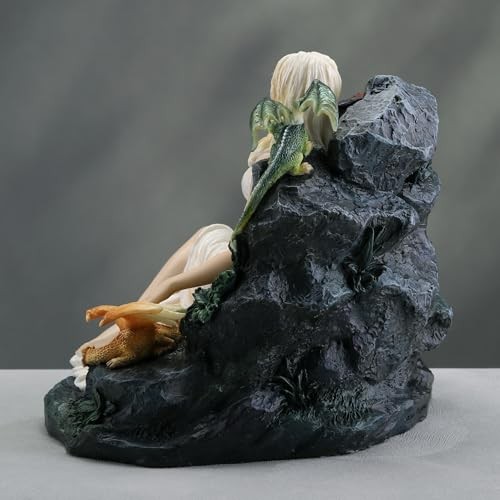 Veronese 5.5″ Maiden and the Dragonlins Hand-Painted Resin Sculpture