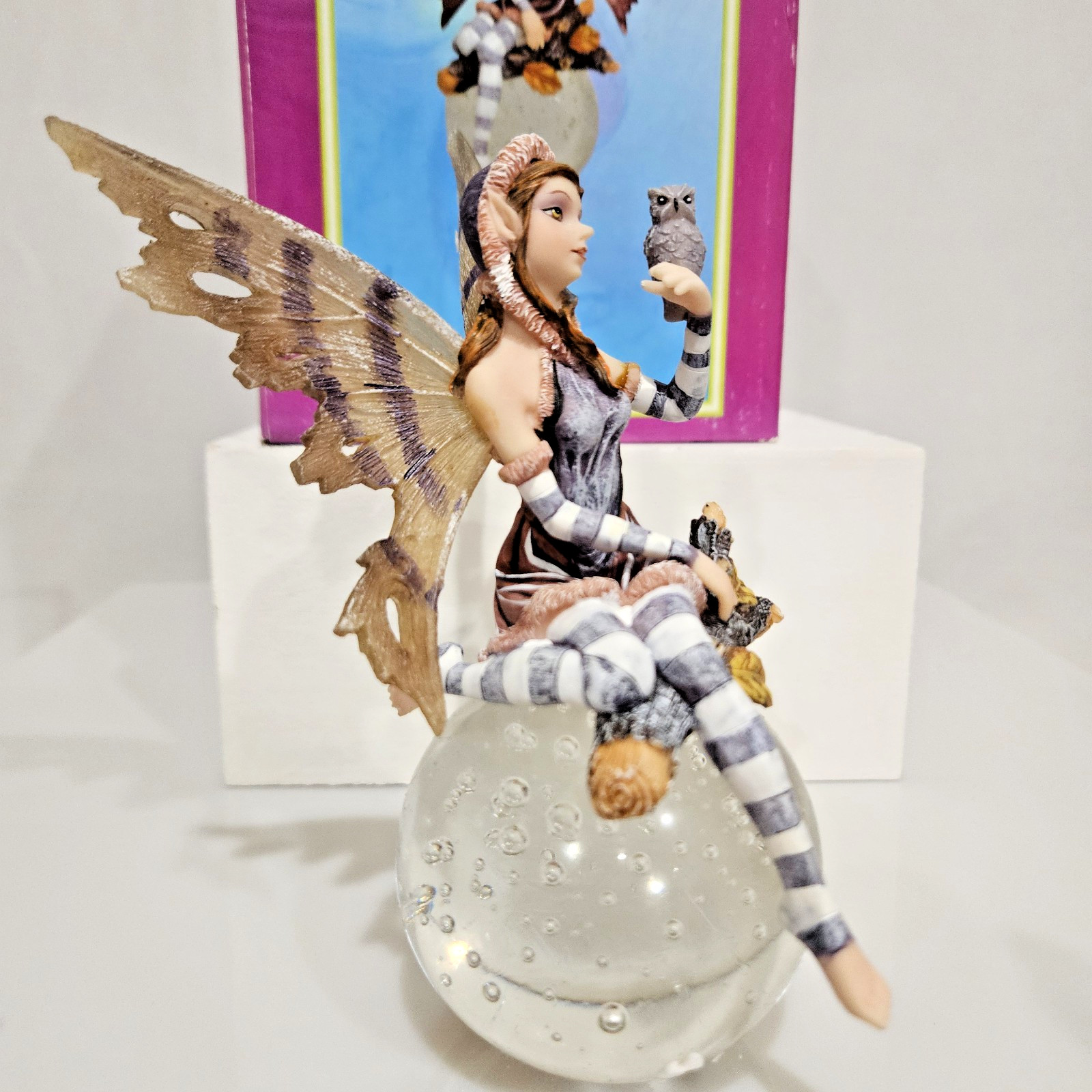 BUBBLE GLASS PORCELAIN FAIRY TALE ANGEL FIGURINE PAPERWEIGHT DECORATION FANTASY