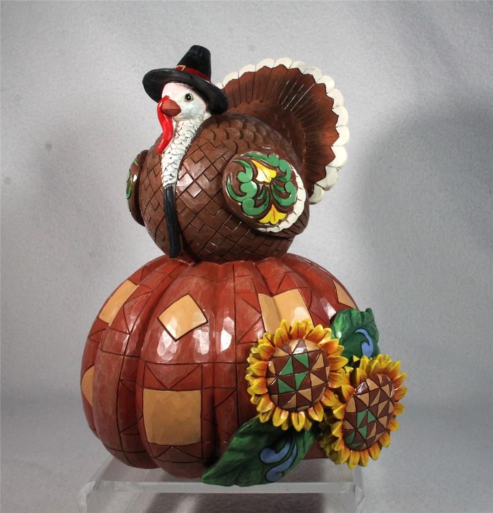 Jim Shore – ‘GOBBLE GREETINGS’ 2025 Figurine – Turkey on Pumpkin – 6016630 NIB