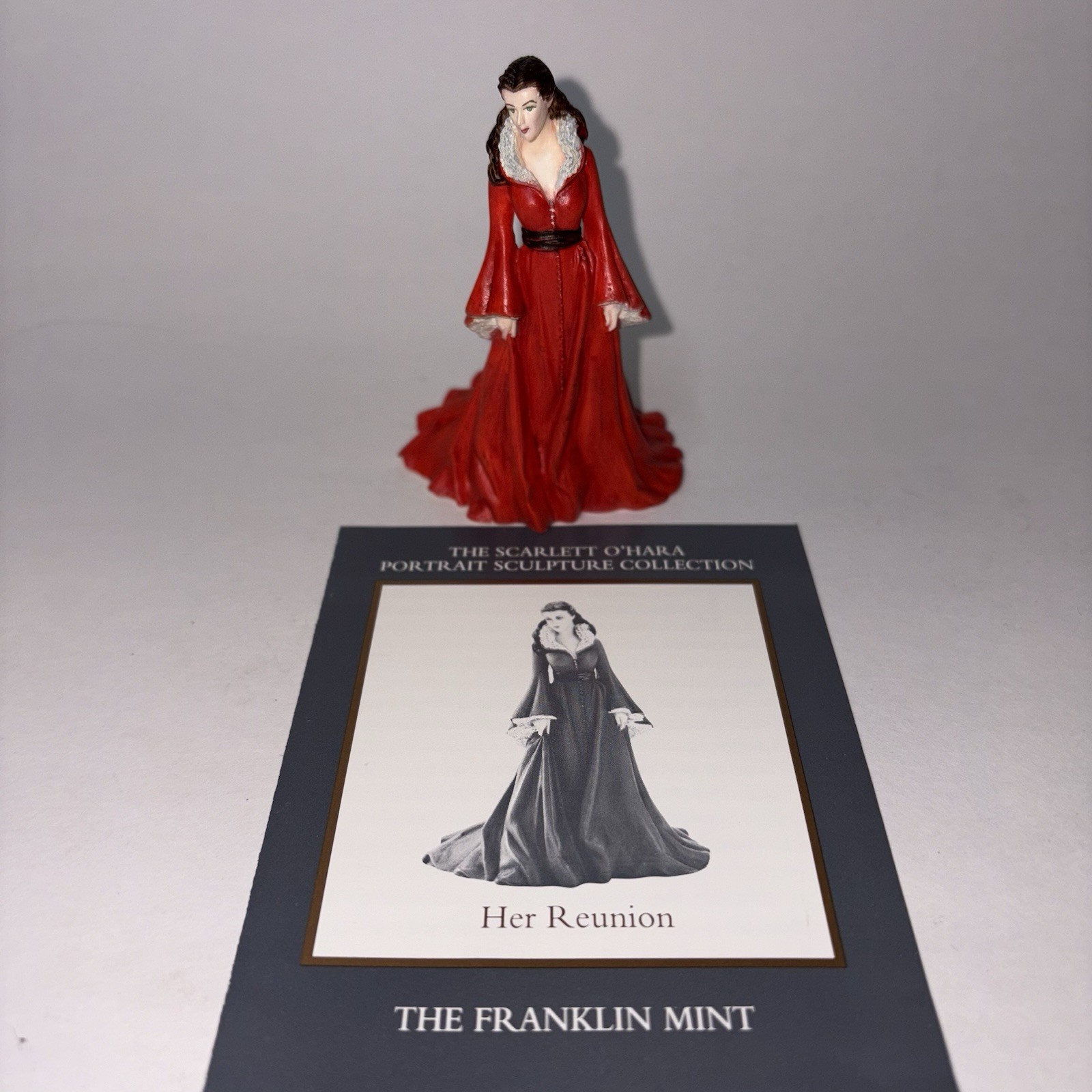 Franklin Mint Gone W/ The Wind Scarlett O’Hara Her Reunion Figure Red Gown 3.5”