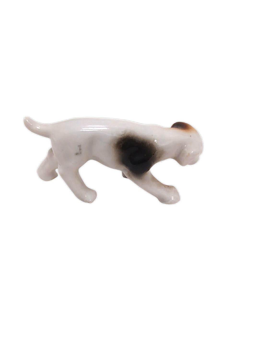 Vntg Beagle Hunting Hound Dog 3″ Ceramic Figure Brown White Spots Japan Collect