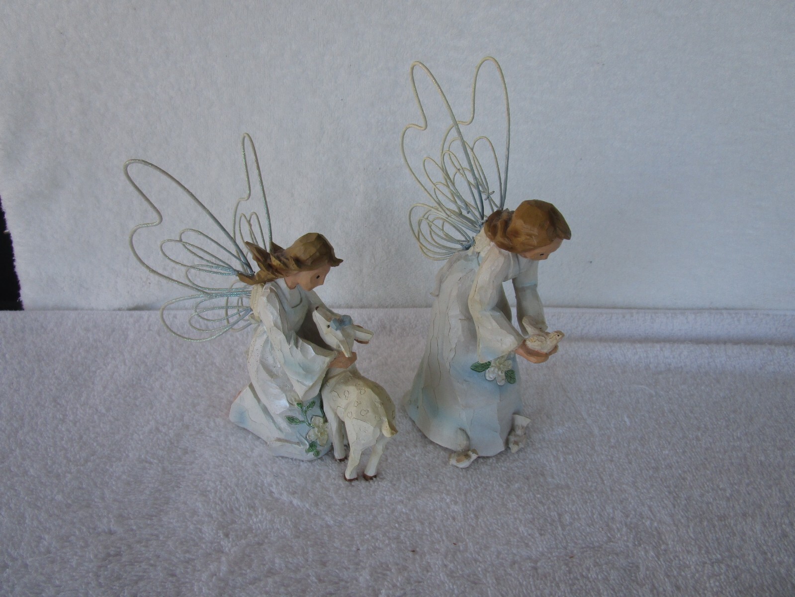 SET OF 2~ANGEL ACCENTS ~[ ANGEL OF CARE + KINDNESS ]~ 2001 ROMAN ANGELS ~~NICE!!