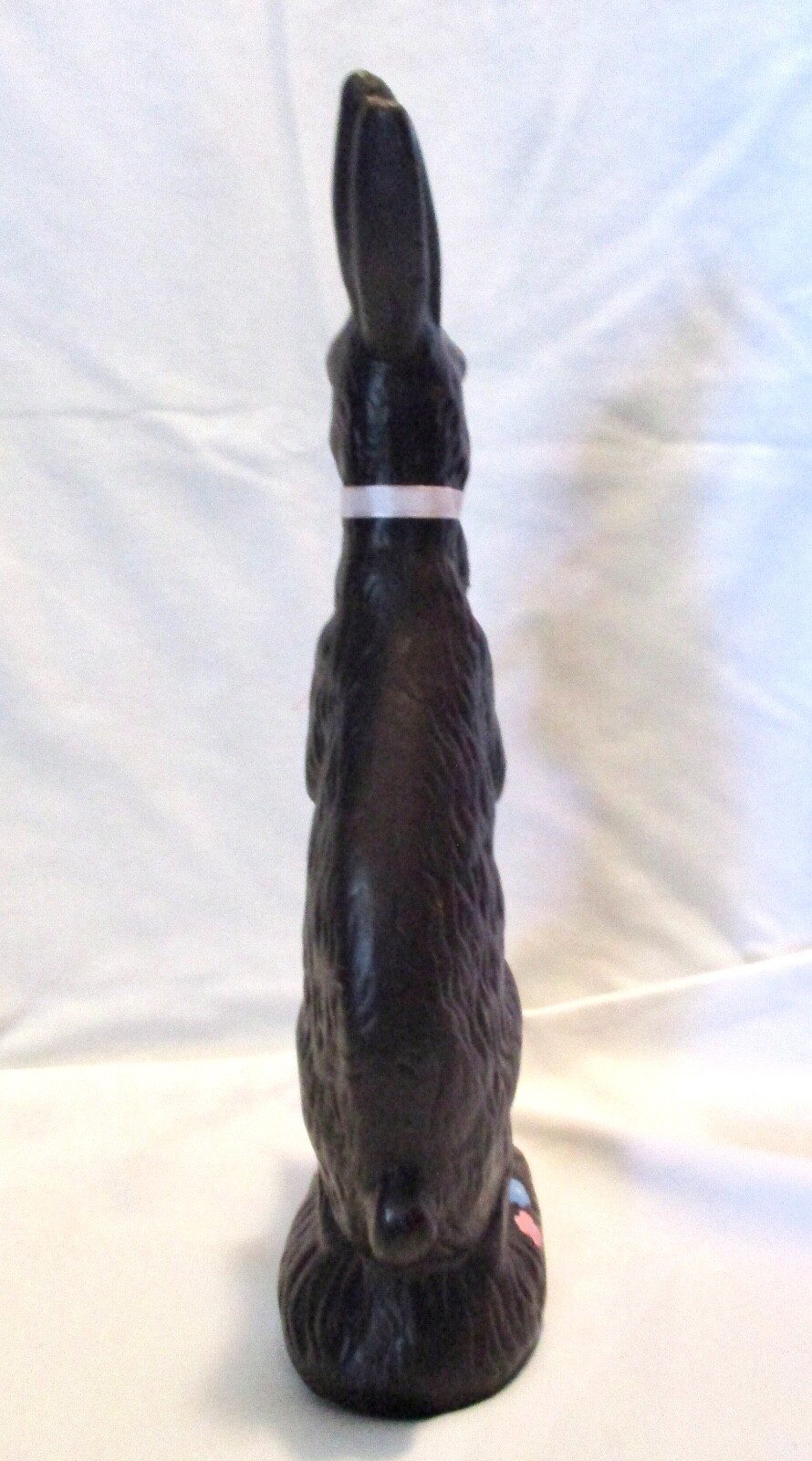 REDWARE CLAY CHOCOLATE EASTER BUNNY RABBIT w/EGGS IN BASKET 12.25″ TALL FIGURINE