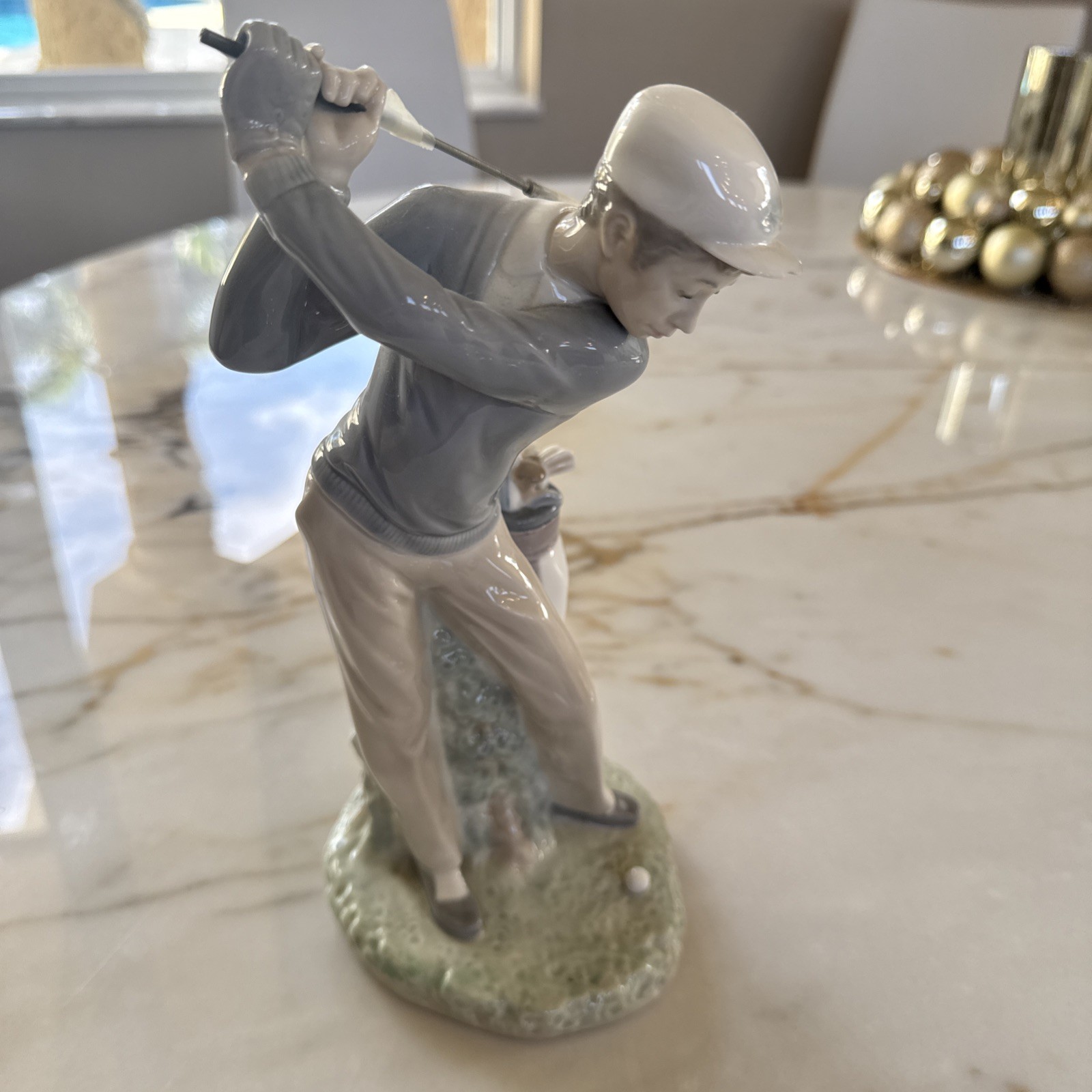 Vintage Lladro Porcelain Figurine “Golfer Man” #4824 Retired Hand Painted, Spain