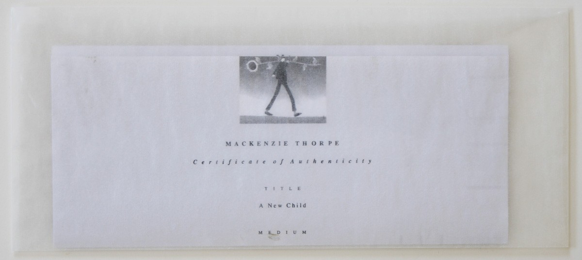 MACKENZIE THORPE Sculpture A NEW CHILD Limited Edition 150/395 with COA 2004