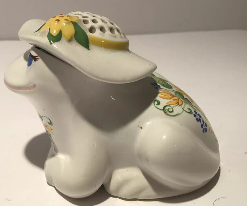 Vintage Potpourri FROG Flirtatious Sachet Pomander Fragrance Ceramic 3.5”x 3”