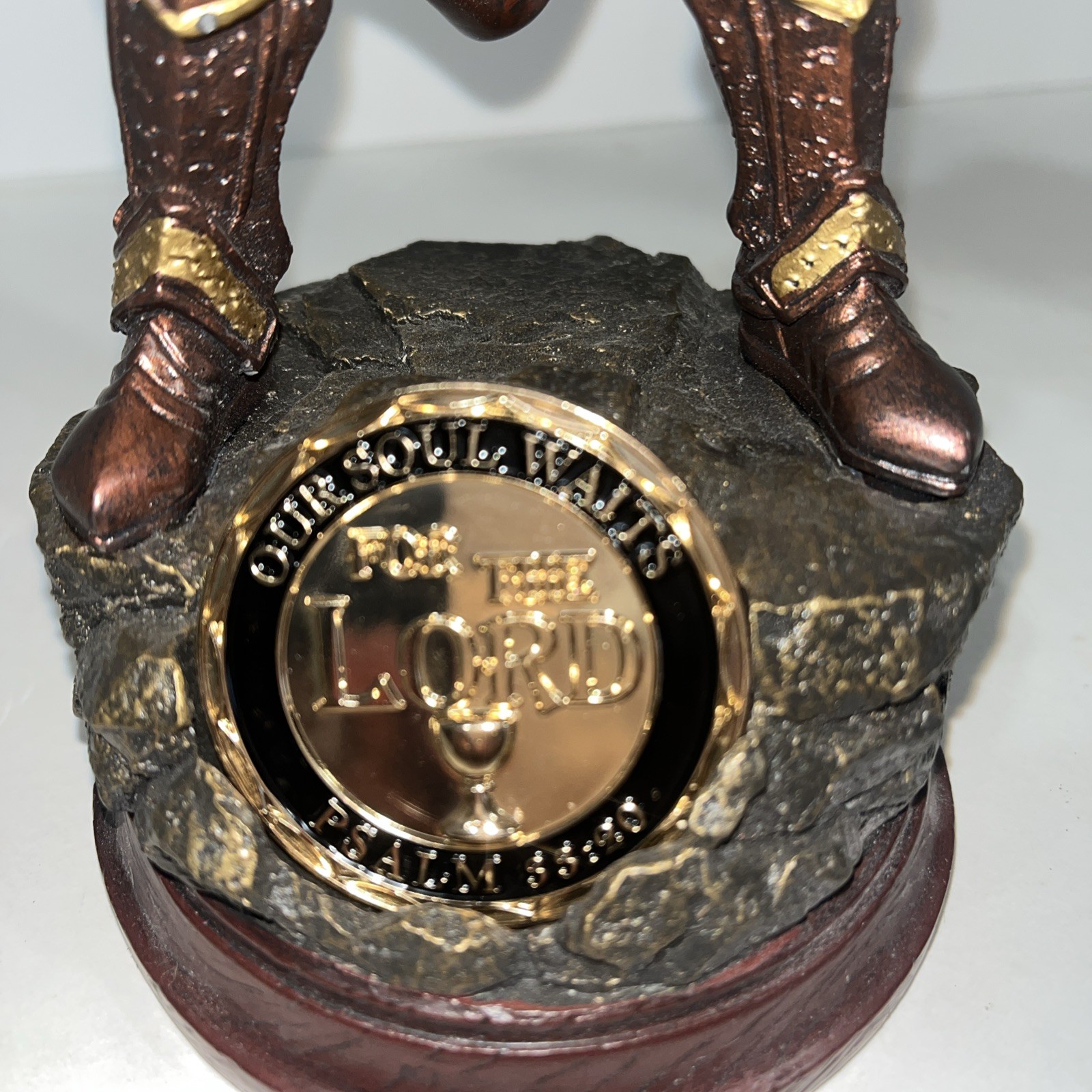 Bradford Exchange “Guard Your Heart”Cold-Cast Bronze Sculpture W/Challenge Coin.