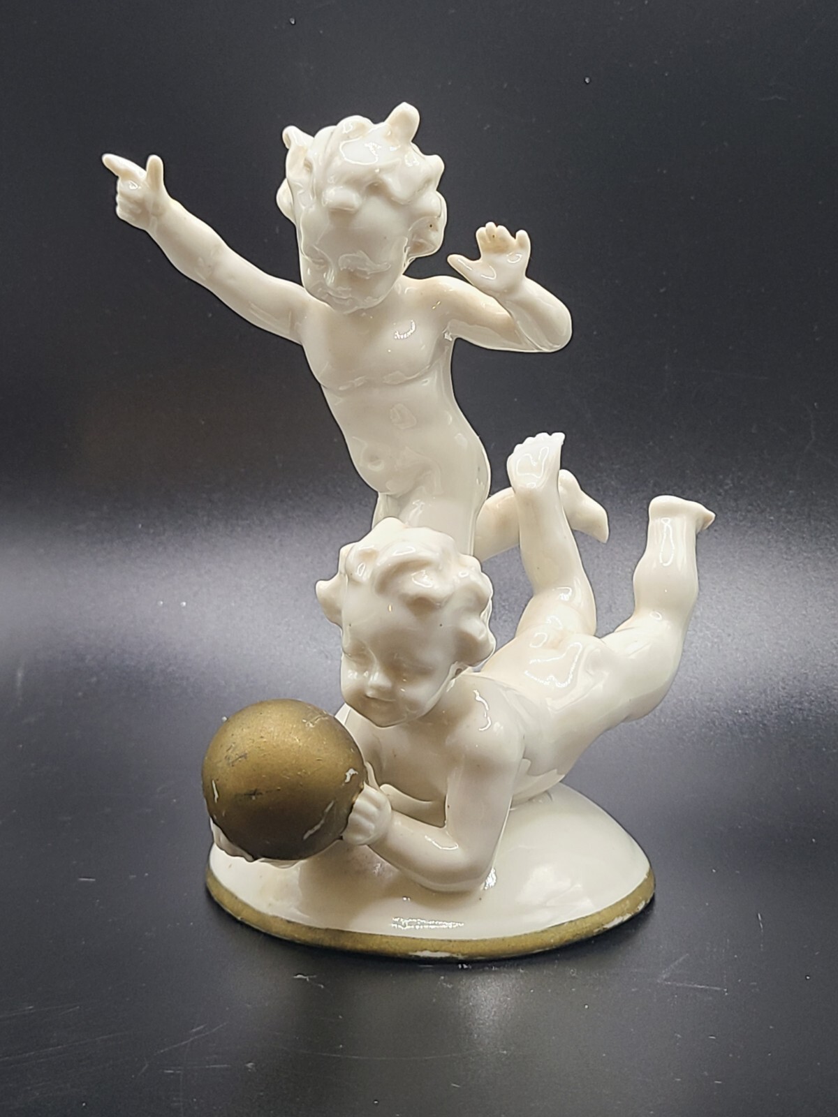 Vintage Porcelain Cherub Figurine 6″ – UNMARKED
