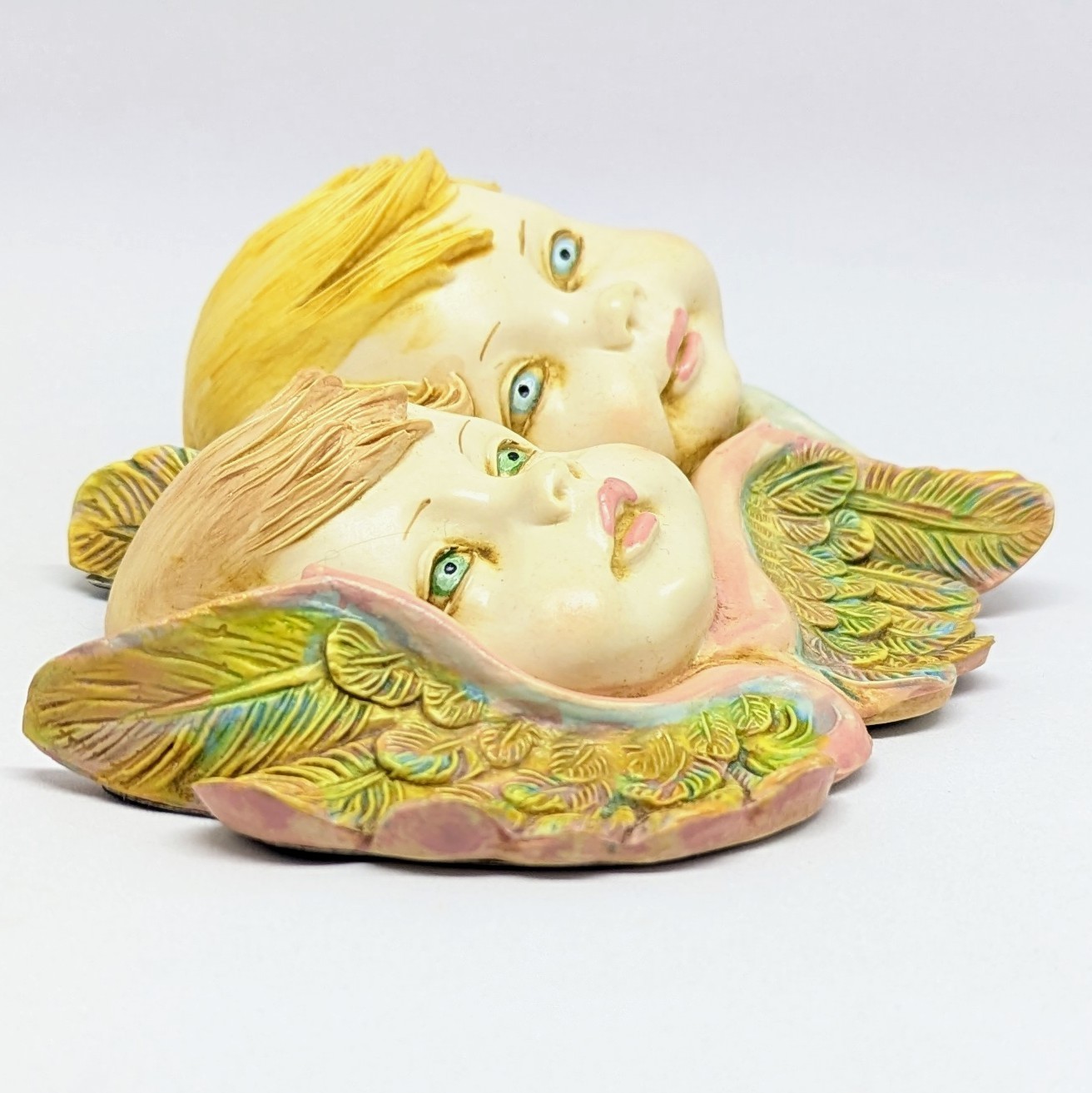 Vintage Fontanini Cherub Putti Angel Faces Heads Depose Italy Gallery Wall Small