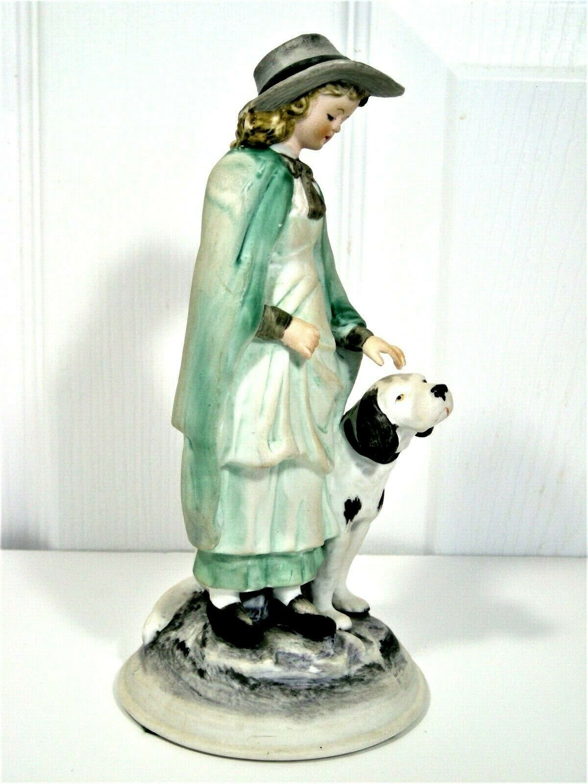 Vintage Ethan Allen Boy with Dog Girl with Dog figurines 3213A GIFT