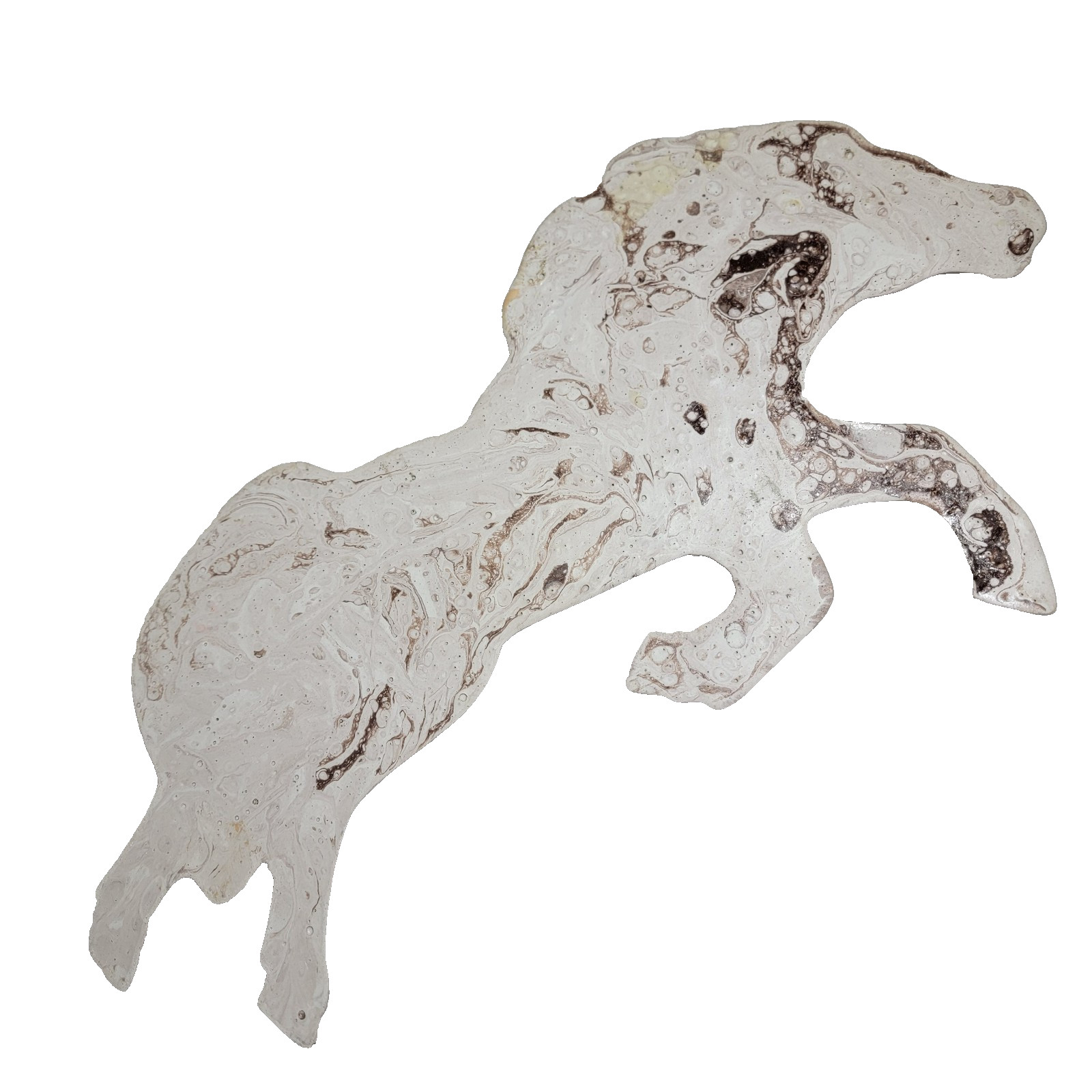 Vintage Resin Galloping Horses Wall Hanging Decor Marble Look and Design