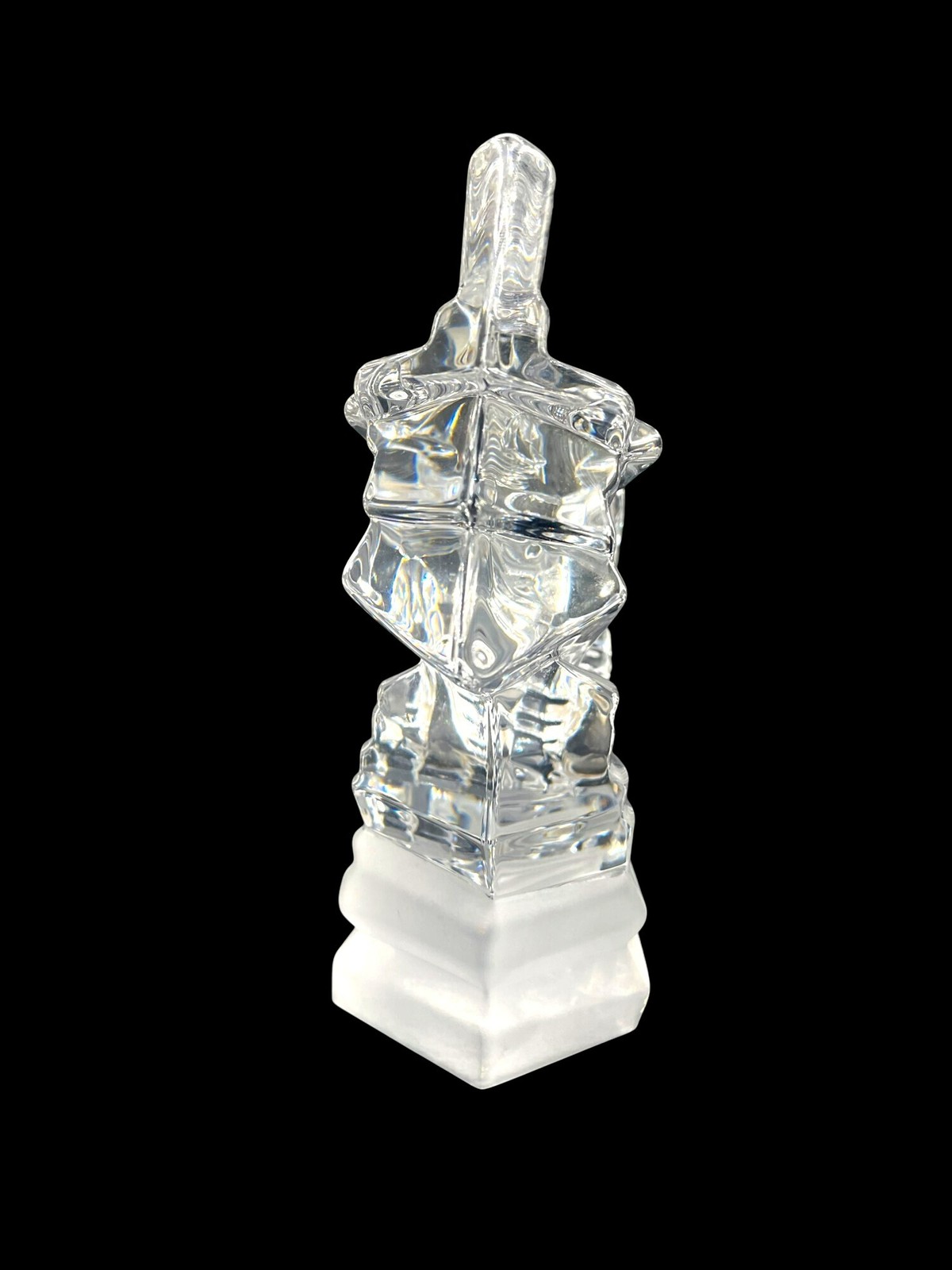 Cristal De Sèvres Art Deco Skier Sculpture 7″ Tall Model 109703 Rare Crystal