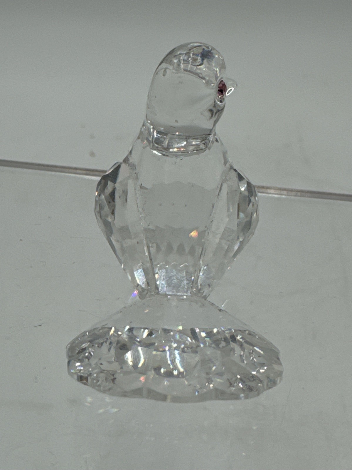 Swarovski Crystal Feathered Friends Dove Pigeon Pink Eyes Figurine 191696