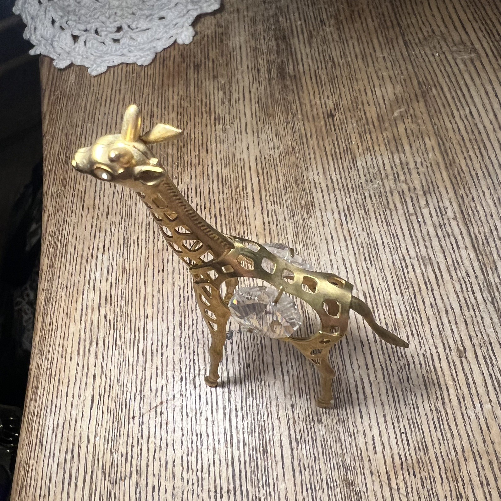 Matashi 24K Gold Plated w/Crystal Giraffe Animal/Trinket /Ornament Figurine Gift