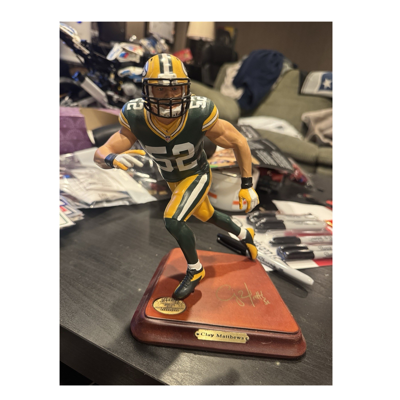Danbury Mint Clay Matthews Green Bay Packers Signed Resin Figurine NFL