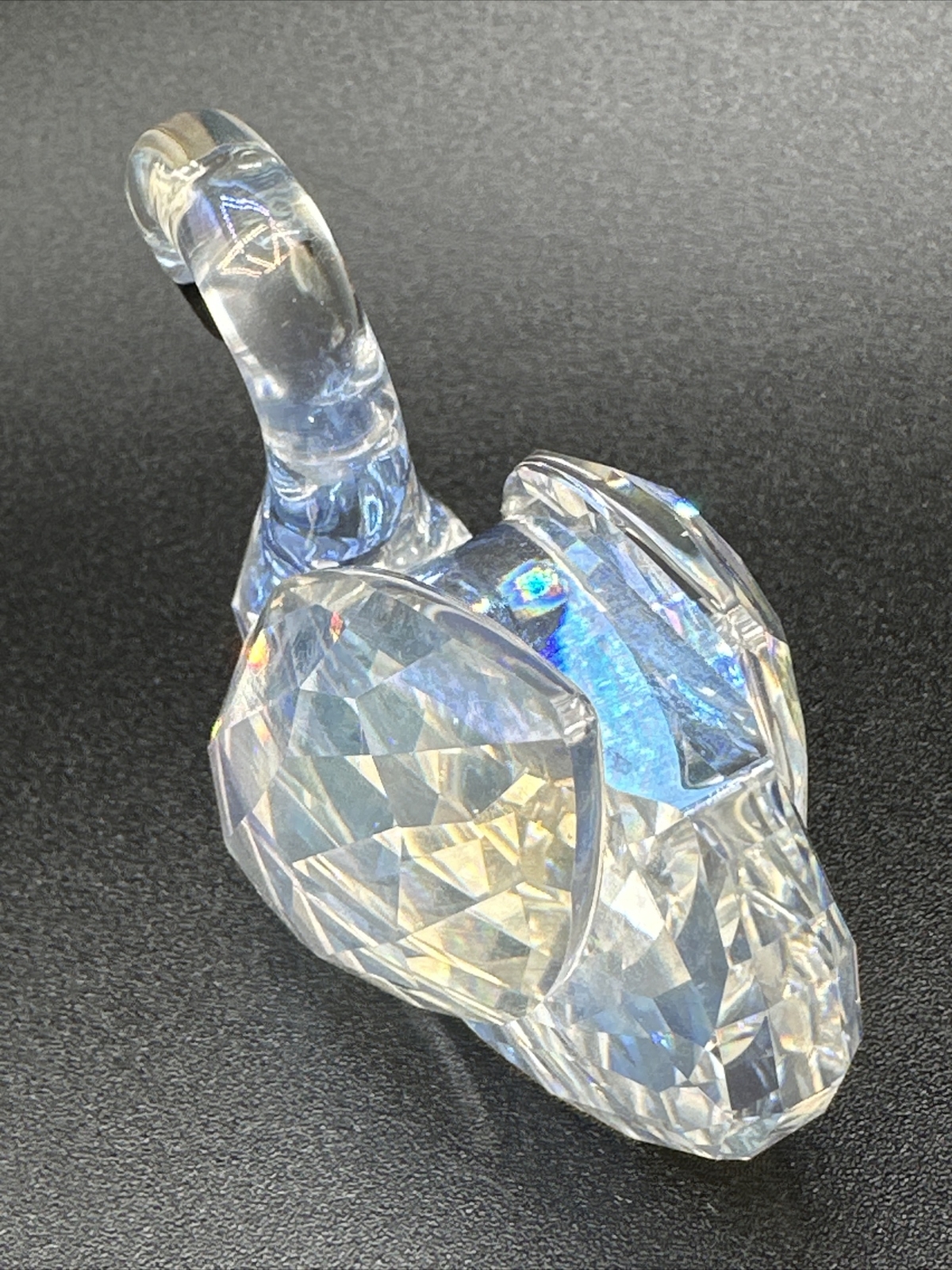 Swarovski Swan Clear Crystal w/ Black Colored Beak Signed w/ Logo 2″ x 3″