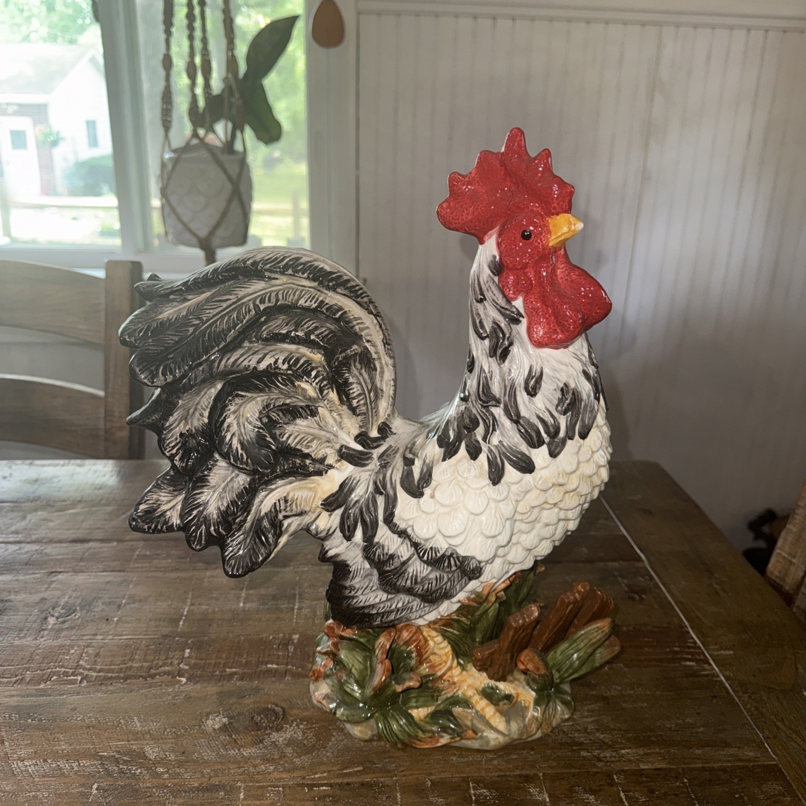 VTG Noble Excellence 16″ Ceramic Rooster XL Centerpiece Statue Lifesize Beauty