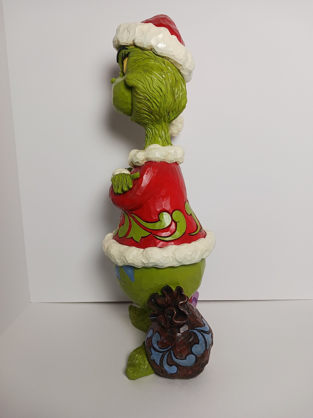 Jim Shore Dr Seuss Enesco 20″ Grinch Santa Hat Arms Folded Christmas LARGE