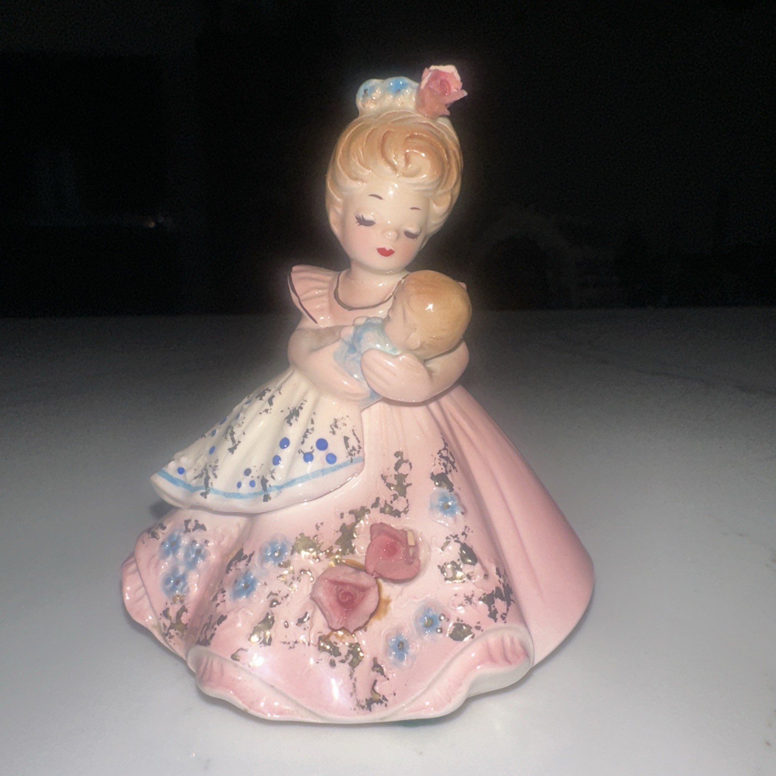 VTG Josef Originals Mother/Girl In Pink W/ Baby In Blue Rare Vintage Japan READ