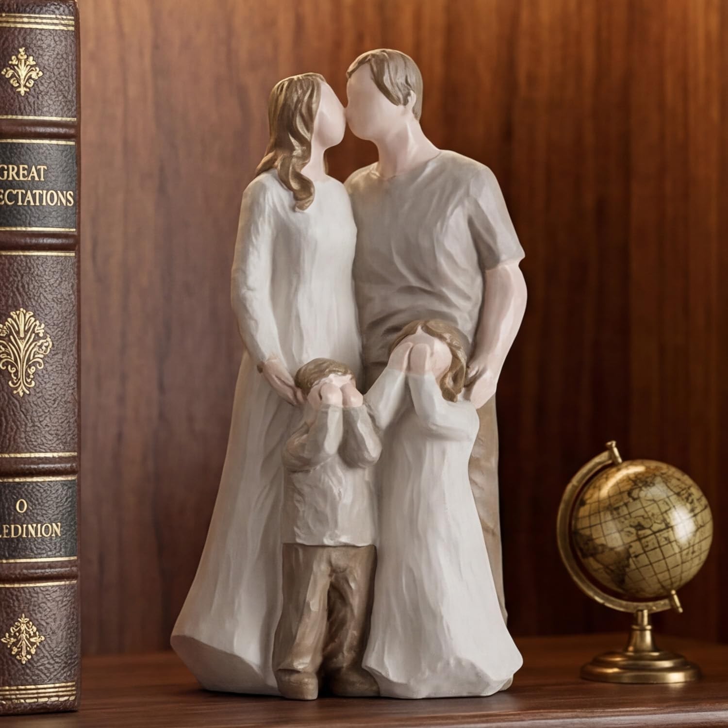 Sweet Family Figurine Parent Children Statue White Decorative Home Accent Decor
