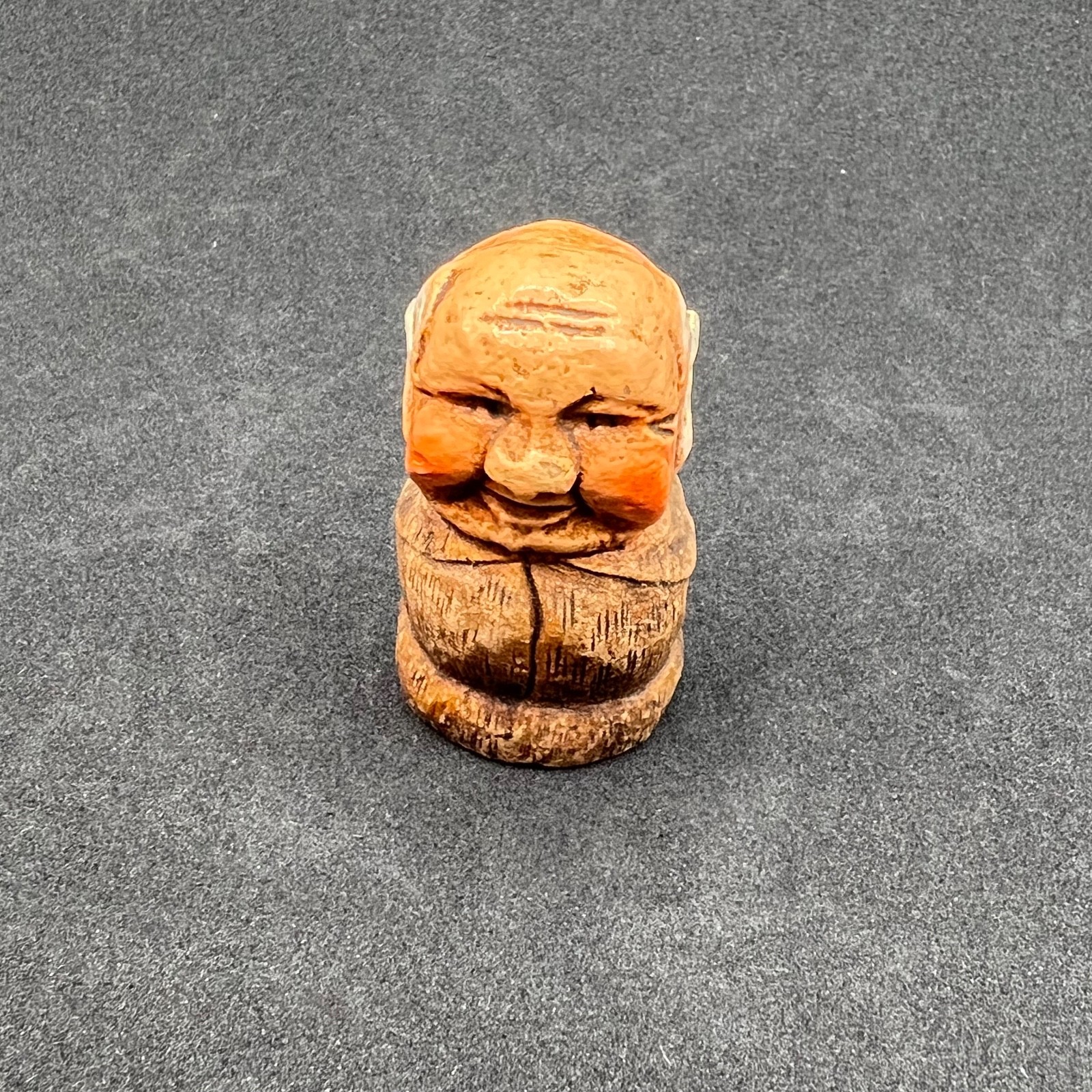 Rustic Wood Folk Art Carving Old Man Face Bust Statue Hand Whittled Character