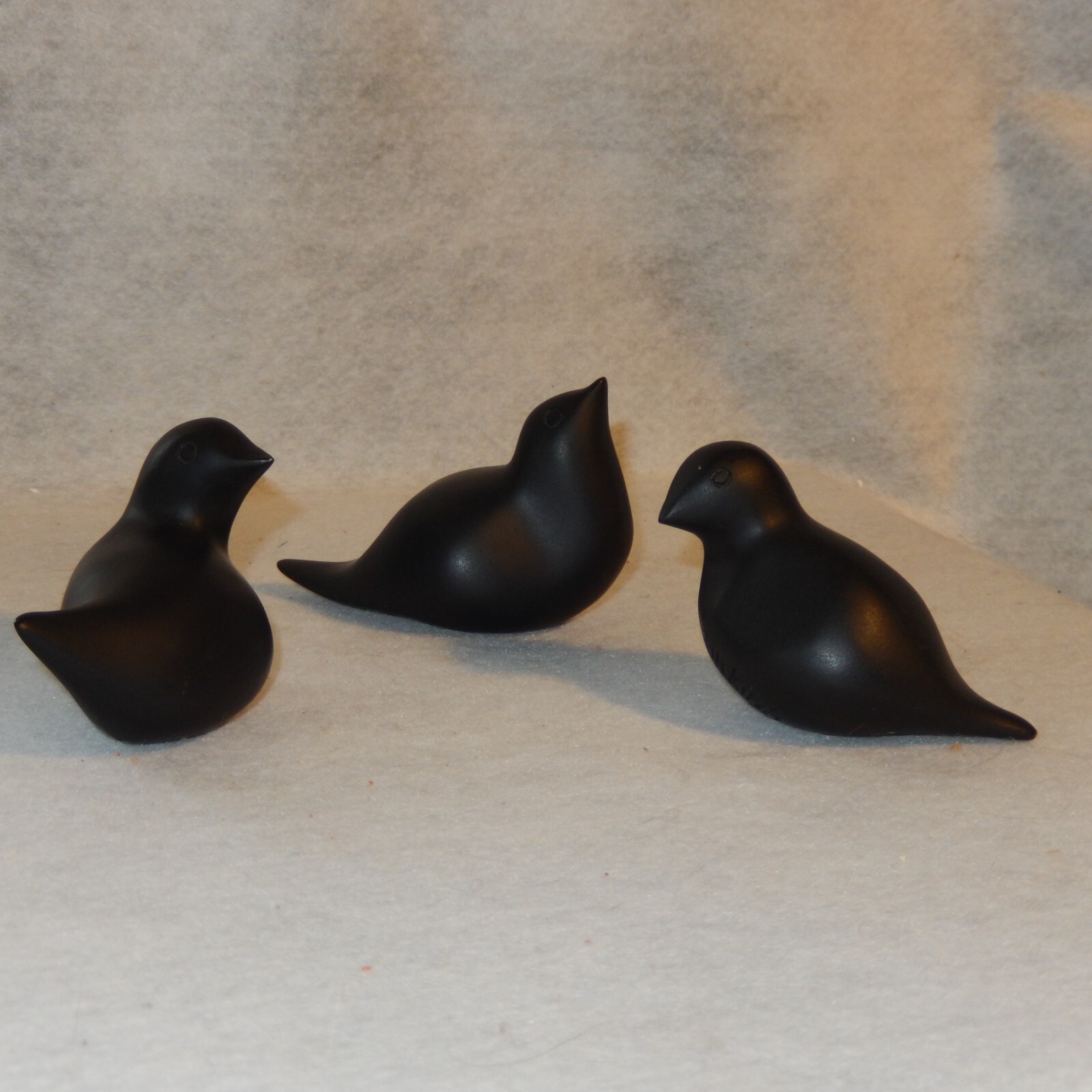 JAN KIRSH Studio 3 Little BIRDS Sculpture Matte Black Modern Abstract Figures