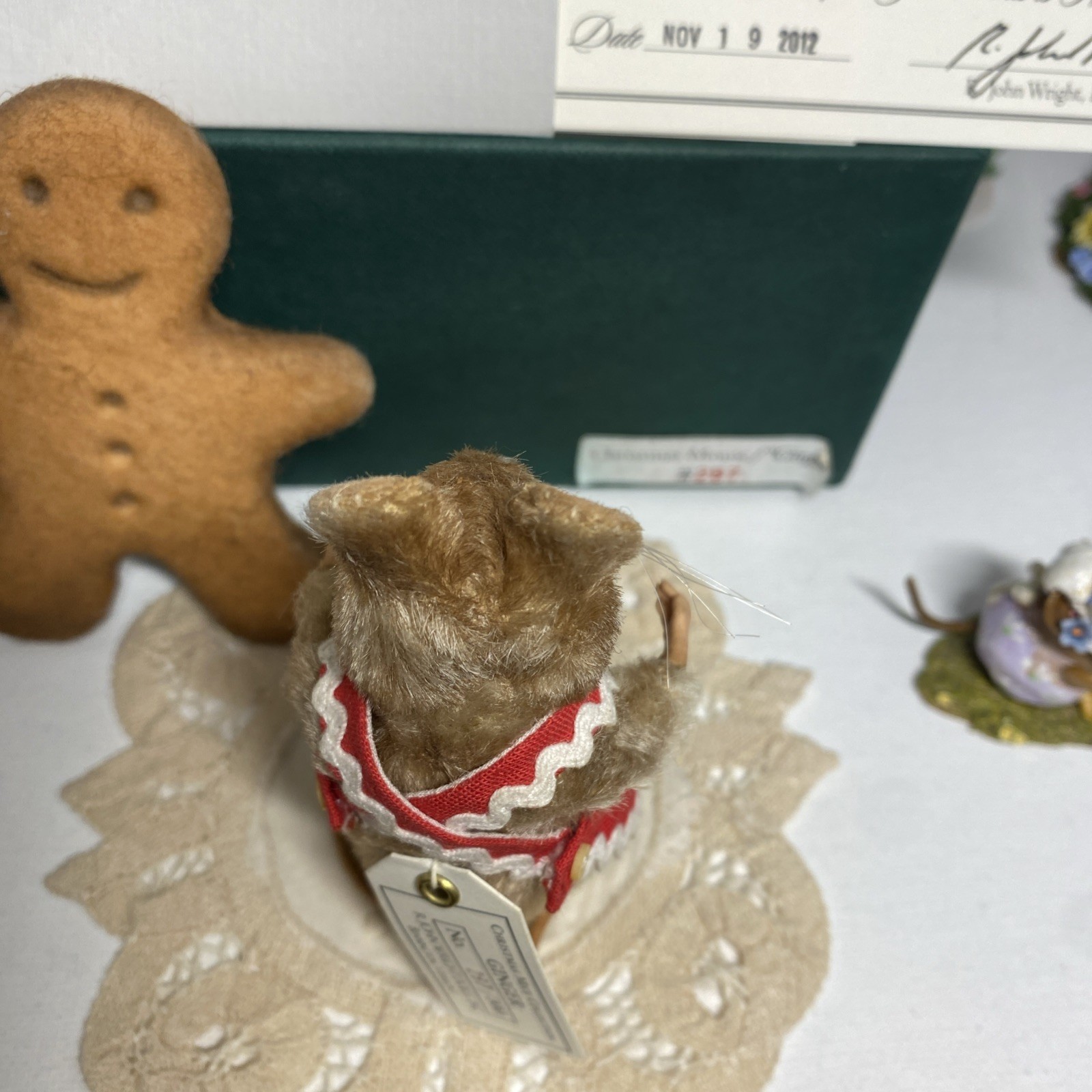 R. John Wright #297 of 300, 2012 Christmas Mouse-“Ginger” Orig. Box&Certificate