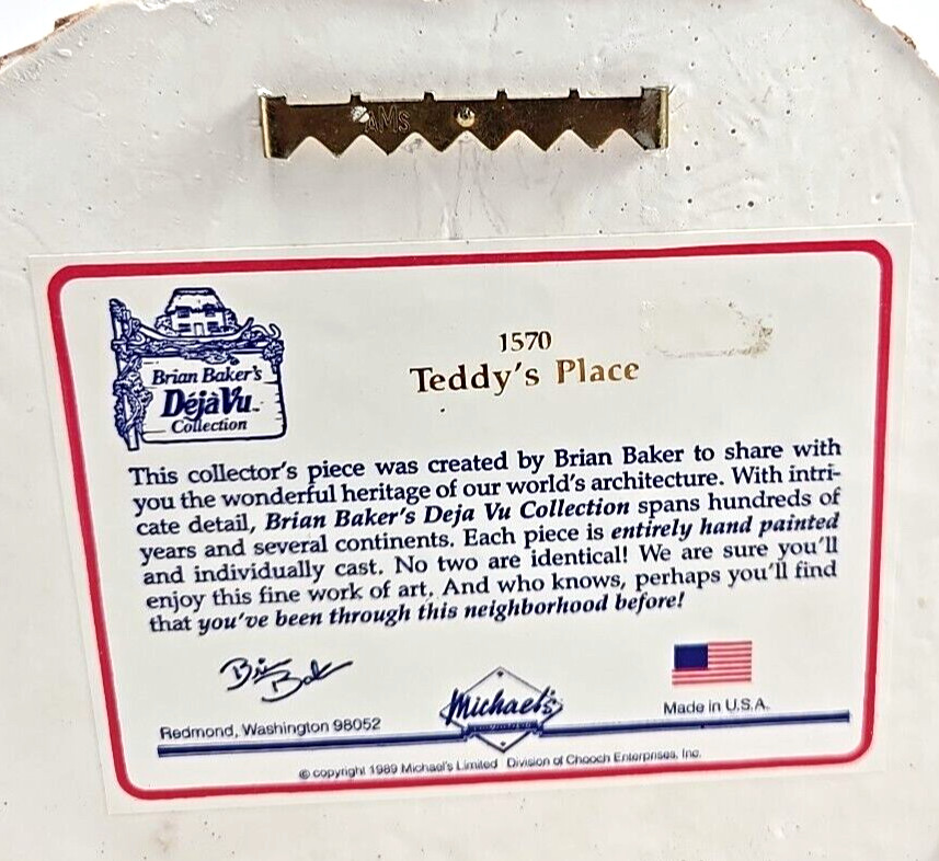 Vintage Brian Baker’s Deja Vu Collection 1570 Teddy’s Place