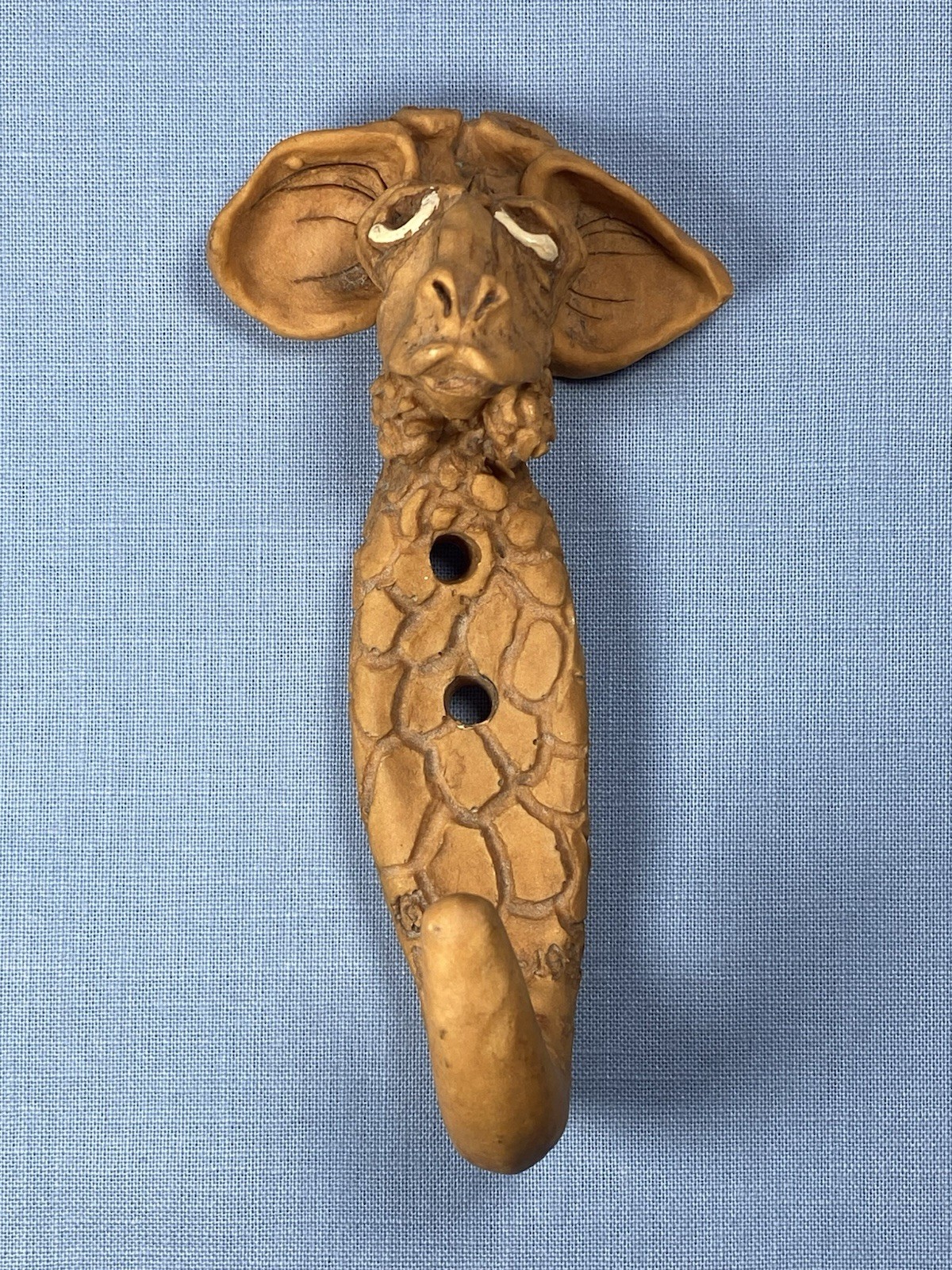 2 Green Brown Dragon Monster Pottery Wall Hooks Curious Critters 1981 1982 Fun!